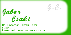 gabor csaki business card